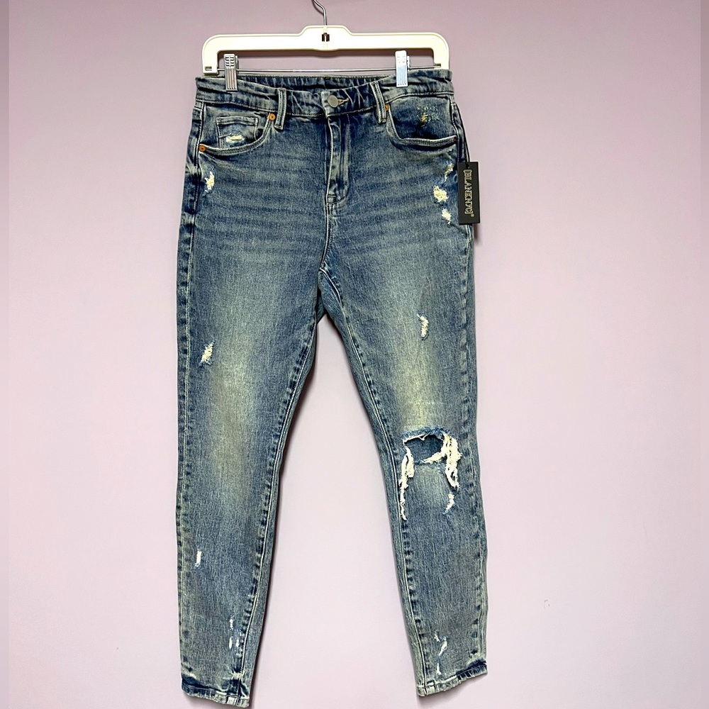 NWT BLANKNYC Jeans DISTRESSED Mid-Rise SKINNY Size 28